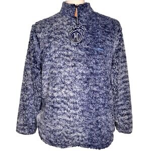 NWT Reversible Sherpa Pullover Ombre Jacket Mens XXXL 1/4 Zip Vacation USA Palm